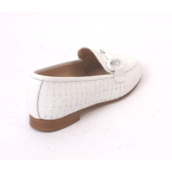 Luca Grossi 542 White Leather Classic Penny loafer Flat Shoe - Picture 4 of 8